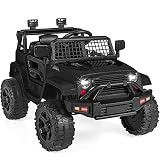 Best Choice Products 12V Kids Electric Vehicle Toy Ride On Car with Parent Remote Control for Toddlers, Seat Harness, 61 lbs Weight Capacity, Locking Doors, Spring Suspension, Bluetooth - Black
