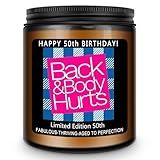 Homsolver 50th Birthday Gift for Her Him, Happy 50th Birthday Candles Gifts for Women Men, Funny 50 Years Old Decorations Ideas- Lavender Scented Candle