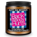 Homsolver 50th Birthday Gift for Her Him, Happy 50th Birthday Candles Gifts for Women Men, Funny 50 Years Old Decorations Ideas- Lavender Scented Candle