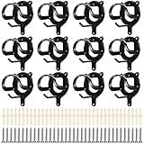 Dunzy 12 Counts Horse Bridle Rack Bridle Bracket Bridle Hooks Horse Tack Storage Halter Hanger Metal Bridle Holder with Tubes and Screw for Horse Barn Supplies, Black