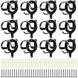 Dunzy 12 Pcs Bridle Hook Metal Holder Wall Mount Horse Barn, Black