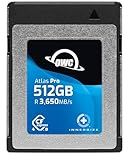 OWC 512GB Atlas Pro High-Performance CFexpress 4.0 Type B Memory Card, Professional Grade, up to 3000MB/s Write,3650MB/s Read, Capture up to 6K high bitrate Video
