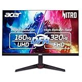 Acer Nitro 27” 4K UHD 3840 x 2160 Gaming IPS Monitor | AMD FreeSync Premium | Up to 160Hz Refresh Rate with DFR to FHD 320Hz| Up to 0.5ms | 1 x Display Port 1.4 & 2 x HDMI 2.1 Ports | VG270K V4bmiipx