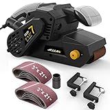 Jellas 3 × 21-Inch Belt Sander with Dust Bag, 7Amp Sander Machine with Variable-speed Control, 2 in 1 Vacuum Adapters, 10Feet (3 meters) Length Power Cord