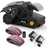 Jellas 7Amp Handheld Belt Sander, 3 21 Inch with Dust Bag for Woodworking