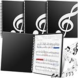 Fuyoooo 3 Pack Sheet Music Folder Binder with 40 Sleeves Hold 80 Pages, Lay Flat 180° Design, Letter Size 8.5x11 Allow Annotations for Piano, Choir, Music Stand & Performers