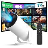 [Built-in Apps] Mini Projector with WiFi and Bluetooth & Android 12, Electric Focus 1080P Mini Portable Projector, Compatible with HDMI/Smartphone/USB for Movie/Gaming