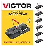 Victor Power-Kill Humane Mouse Traps M393SSR - 6 Easy Set, Reusable, Power-Kill Victor Mouse Traps