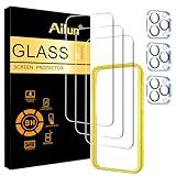 Ailun 3 Pack Screen Protector for iPhone 15 Pro [6.1 inch] + 3 Pack Camera Lens Protector with Installation Frame,Case Friendly Tempered Glass Film,[9H Hardness] - HD [6 Pack]
