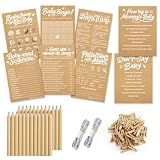 OLOUTAB Baby Shower Games Boy, 8-in-1 Kraft Paper Set, 50 Guests