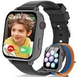 4G Kids Smart Watch Phone GPS, Smartwatch for Boys Girls Ages 4-12 Years with Video Call Chat Class Mode SOS Camera Alarm Games Parental App Touch Watch Gifts for Children (Includes SIM Card) Grey