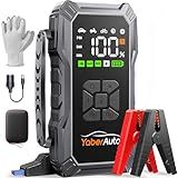YaberAuto Jump Starter 5500A Portable Car Battery Jump Starter (All Gas/10L Diesel), Jump Box Car Battery Jumper Starter Portable Jumper Cables, Insulated Gloves, 150W DC, Lights