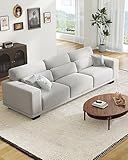 Pipishell 3 Seater Couch, Sofas for Living Room with Deep Seats and Wide Armrests, 89" Comfy 3 Seater Sofa, Supportive with Thickened Cushion, Cotton-Linen Couches, Removable & Washable Covers, Grey