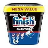 Finish Quantum Dishwasher Pods, No Pre-Rinse Dishwasher Detergent Soap Removes 24HR Dried-On Stain and Grease, Leaving a Virtually Spotless Shine, 84 Count
