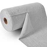 Fantasticlean Tear-Away Paperless Paper Towels Roll, Microfiber Towels, 50 Sheet, 12'' x 12'', Ultra Absorbent, Scratch Free, Reuseable Washable Cloth for Home Kitchen and Car Cleaning (Gray)