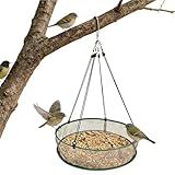 Seed Catcher for Bird Feeders, 20'' Bird Feeders for Outdoors Hanging, Birds Feeder Seed Catcher Tray with Adjustable Hanging Hoop for Outdoor Garden Accessories (Grey)