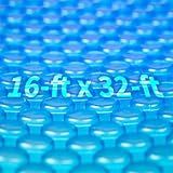Blue Wave 16-ft x 32-ft Rectangular Pool Solar Blanket - 12-mil Solar Pool Cover with Thermal Bubbles to Retain Heat and Reduce Evaporation – Fade Resistant Pool Solar Cover for Inground Pool - Blue