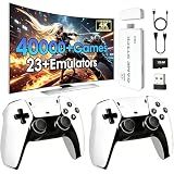 2026 New Retro Game Console, 23 Emulators and 40000+Games, Plug and Play 4K HD HDMI TV Game Stick, with Dual 2.4G Wireless Controllers Suitable for Friends' Gatherings and Family (128G)