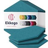 Ekkogo Acoustic Panels 12-Pack Soundproof Wall Panels 12"X10.4"X0.4" Sound Panels High Density Sound Dampening Panels - [Light Turquoise Hexagon]