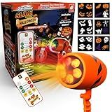 Star Shower Slide Show Halloween Holiday LED Projector, AS SEEN ON TV, Showcase Your Home With Full-Color Holiday Slides, Use 2 or More for Spooktacular Results, Includes 6 Halloween Slides & Remote