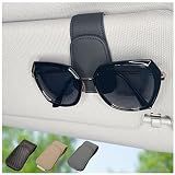 Magnetic Leather Sunglass Holder for Car, Eyeglasses Clip for Visor(Black)