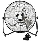 hykolity 20" High Velocity Floor Fan, 3-Speed 4650 CFM Heavy Duty Industrial Metal Shop Fan with Wall-Mounting System, Ideal for Commercial, Garage, Greenhouse and Gym