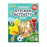 Sesame Street Sticker Activity Book for Toddlers and Preschoolers – 300+ Stickers with ABCs, Numbers, Colors, and Shapes – Fun Early Learning Travel Activity Book
