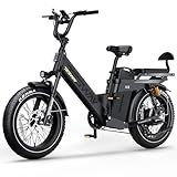 TESWAY 200Miles Ultra Long Range Step-Thru Electric Bike for Adults 2000W 32MPH, UL Certified 48V 60AH Full Suspension Ebike (48v 200miles Single Motor/Step-Thru, Black)