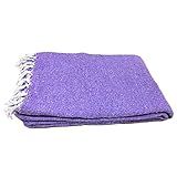 Open Road Goods Handmade Solid Color Yoga Blanket - Thick Mexican Blanket or Throw - Made for Yoga! (Violet Blanket)