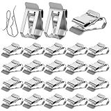 100 Pcs Silver Stainless Steel Cable Clips S Clip Metal Trailer Wire Clip Electrical Cord Management Solar Panel Wire Clips for PV Wiring Boat Cable Boat Trailer, 0.2 to 0.3 Inch