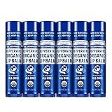 Dr. Bronner's - Organic Lip Balm (Peppermint, 0.15 ounce, 6-Pack) - Made with Organic Beeswax and Avocado Oil, For Dry Lips, Hands, Chin or Cheeks, Jojoba Oil for Added Moisture, Cooling and Hydrating