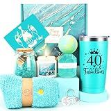 40th Birthday Gifts for Women, Gifts for 40th Birthday Woman, 40-Year-Old Gift Ideas, Unique Gift Basket for 40 Year Old Mom Sister Friend Wife Coworker, Fabulous 40 Celebration Present