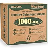 Navona 1000 Loads Mega Pack Laundry Detergent Sheets, Fresh Scent