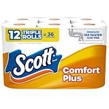 Scott ComfortPlus Toilet Paper, 12 Triple Rolls, 231 Sheets per Roll