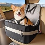 PETSFIT Dog Car Seat with Patented Safety System, 5" Elevated Cushion
