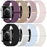8 Pack Nylon Sport Loop Band Compatible with Apple Watch Band 38mm 40mm 41mm 42mm 44mm 45mm 46mm 49mm - Soft Breathable Replacement Straps for iWatch Series 11 10 9 8 7 6 5 4 3 2 1 SE Ultra Women Men