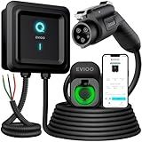 EVIQO Level 2 EV Charger, 48 Amp 240V, J1772 Charger for Non-Tesla EVs, 25ft Cable, WiFi (2.4GHz) Smart App, Weatherproof Indoor/Outdoor (IP66, NEMA 4), UL & ETL Certified, Hardwired, 11.5kW