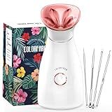 Colorfarm Facial Steamer Nano Ionic: Face Steamer Deep Cleaning Unclogs Pores - Humidifier Hot Mist Home Sauna Spa for Women Men Sinuses Moisturizing