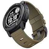 EKINGEEK for Garmin Instinct/Instinct 2 Band, Soft Nylon Instinct3 45mm Replacement Watch Strap Compatible with Garmin 22mm Instinct2 Tactical/Tide/Esports/Solar (Khaki (Black Buckle))