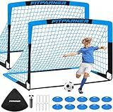 Kids Soccer Goals for Backyard Set - 2 Pack of Portable Pop Up Soccer Nets with Ball,Cones,Complete Training Equipment Kit for Toddler,Youth,Kids Age 3-14,Outdoor Sports Game