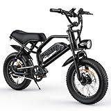 VDL Mountain Electric Bike for Teenager, 16" Fat Tire Ebike, Wider Seat 800W Peak Motor, Removable Battery, Front Fork Suspension, 20MPH, UP to 35 Miles Mountain Ebike, with Handlebar Bag