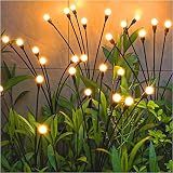 TONULAX Solar Garden Lights - Upgraded Solar Swaying Light, Sway by Wind, Outdoor Lights, Yard Patio Pathway Decoration, High Flexibility Iron Wire & Heavy Bulb Base, Warm White(2 Pack)