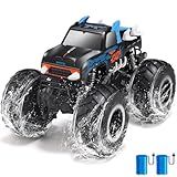 Threeking 1:16 Waterproof Monster Truck Toys RC Cars Amphibious Remote Control Car Trucks 4WD All Terrain Off-Road Pickup Toy for 6 7 8 9 10 11 12 Year Old Boys Girls Kids Gifts Presents