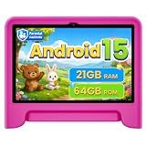 Android 15 Kids Tablet 10.1 Inch, Octa-Core Processor, Case Included,Pink
