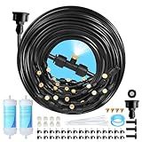 Eledom 85FT Mister for Outside Patio Misting Cooling System, 85FT (26M) Misting Line+26 Brass Mist Nozzles+Water Filter, Outdoor Mister System for Garden Greenhouse Trampoline Waterparke