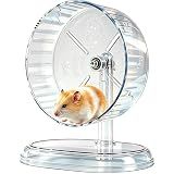 Hamster Wheel,Super Silent Hamster Exercise Wheels,Silent Wheel,Hamster Wheels,Adjustable Stand Hamsters Exercise Wheels,Quiet Rat Wheel (Transparent, Ф7 inch)