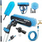 IGADPole 24 FT Washing Kit: Water-fed Brush with Soap Dispenser, Cobweb Dusters, with 6-Stage Telescoping Pole 5-24ft Pole/Window and Dusting Cleaning Kit