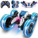 Remote Control Car, Double Sided RC Car, 4WD Off-Road Stunt Car with 360° Flips, 2.4Ghz Indoor Outdoor All Terrain Rechargeable Electric Toy Cars Gifts for Boys Kids 3 4 5 6 7 8 9 10 11 12 Year Old