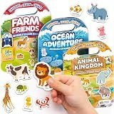 Reusable Sticker Books for Toddlers 1-3, Stickers for Toddlers 2-4 Years - Stickers for Kids Airplane Toys for Toddler 1-3, Toddler Travel Toys - Reusable Sticker Book Birthday Gifts for Boys Girls