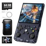 R36MAX Retro Handheld Game Console, 4.0 Inch 720x720 IPS Screen, Built-in 18,000+ Classic Game, Portable Hand Held Open Source Linux System, 4000mAh Battery Retro Gaming Console(Gray 64GB)